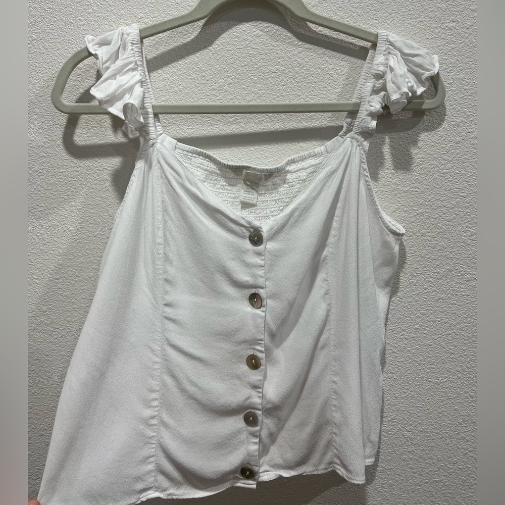 H&M Button Up Ruffle Strap Blouse - Picture 2 of 4